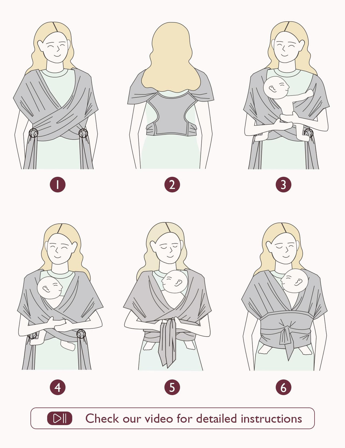 Momcozy Baby Wrap Carrier, Easy-On 2-Piece Design, Newborn to 33 lb