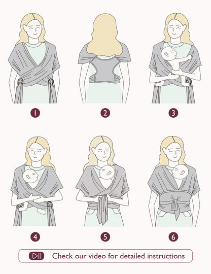 Momcozy Baby Wrap Carrier, Easy-On 2-Piece Design, Newborn to 33 lb