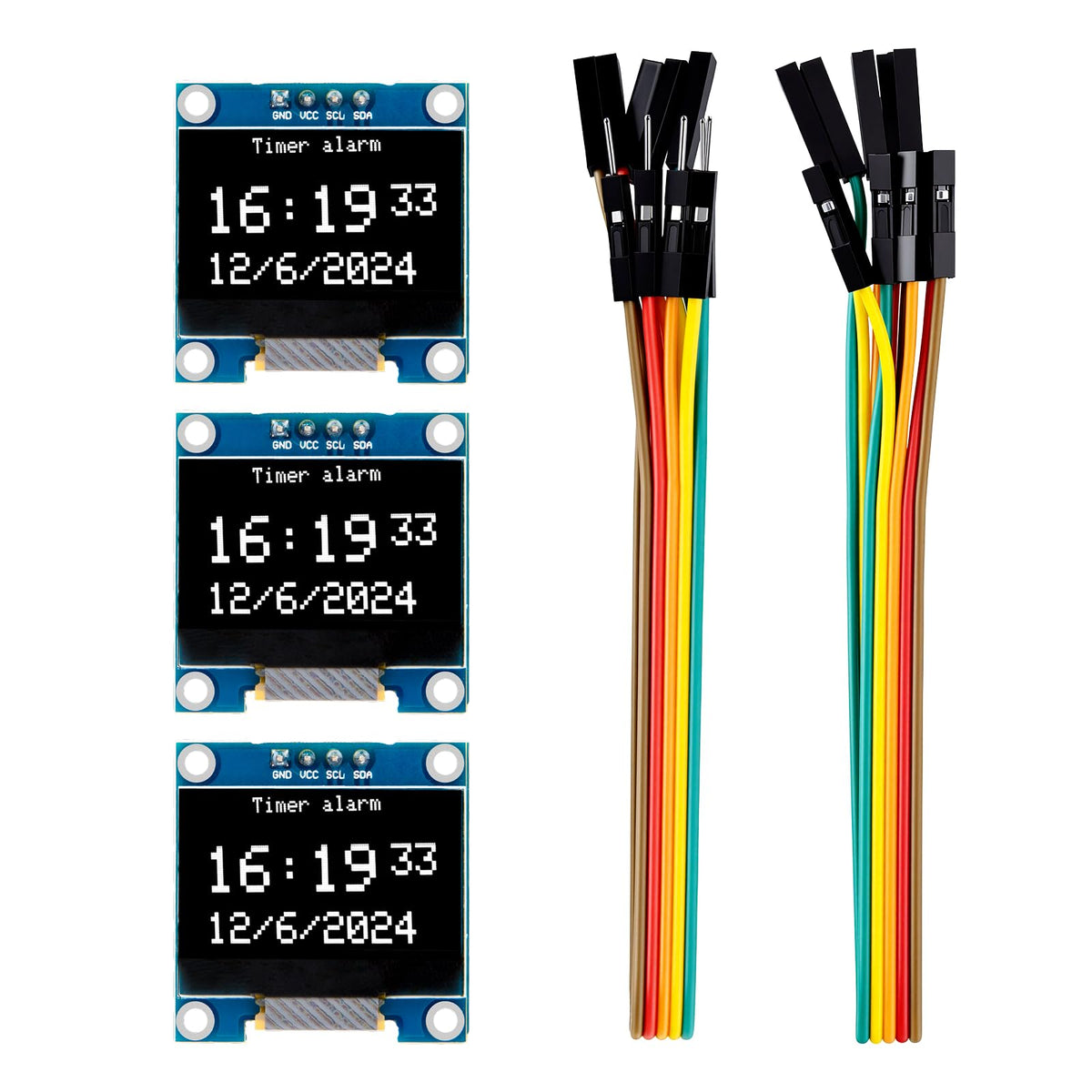ELEGOO 0.96 Inch OLED Display Screen Module, Self-Luminous, SSD1306, 3PCS