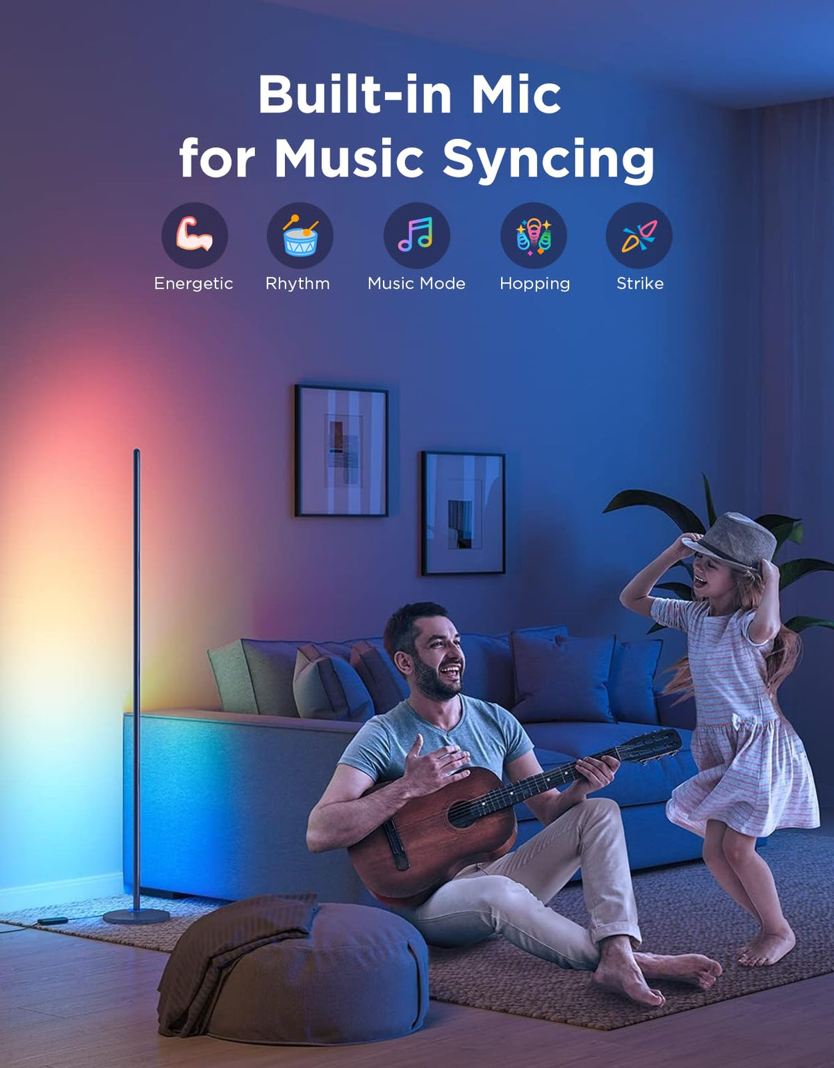 Govee RGBIC Floor Lamp Basic, 1000lm LED Corner Lamp