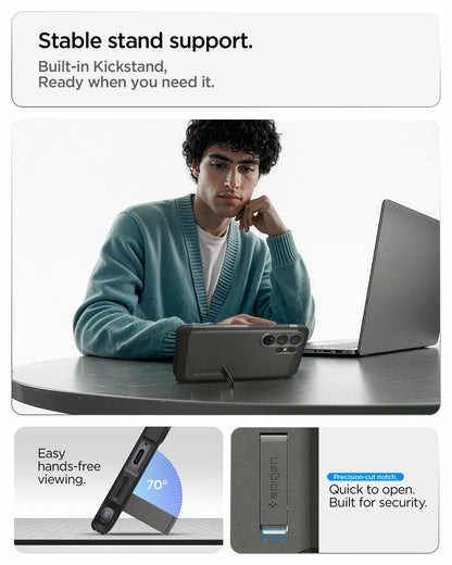 Spigen for Galaxy S26 Case, Tough Armor MagFit [Kickstand] [Compatible with MagSafe] [Military-Grade Protection] - Black