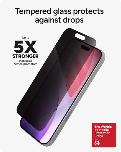 ZAGG Glass Elite Privacy Screen Protector for iPhone 17 Pro Max