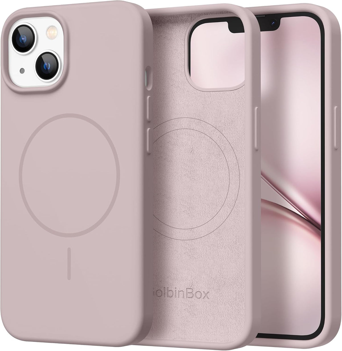 GolbinBox Magnetic for iPhone 13/14 Case, Silicone Cover, Blackcurrant