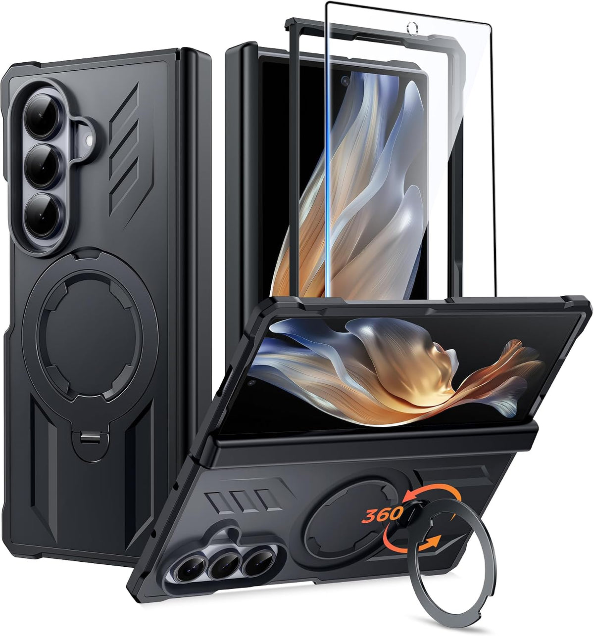 FNTCASE for iPhone 17 Case with 360 Spin Magnetic Stand