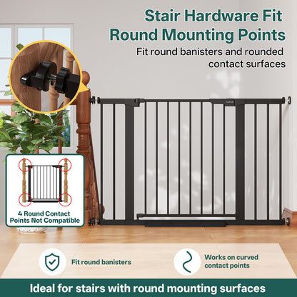 InnoTruth 27-36.6 in Wide Baby Gate for Stairs and Doorways, Black