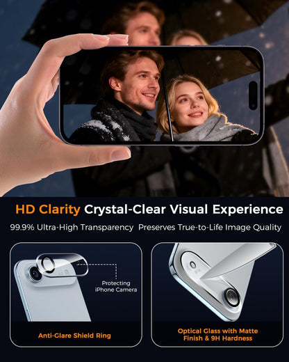 SIBEITU 3+3 Pack Screen Protector + Camera Lens Protector for iPhone 14 Pro