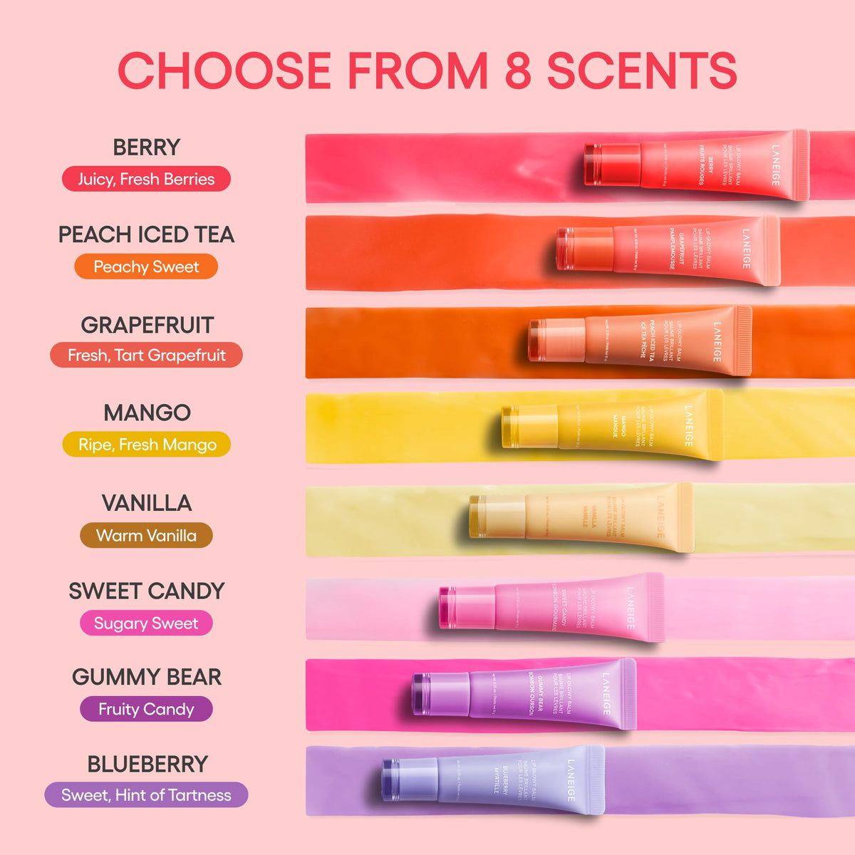 LANEIGE Lip Glowy Balm | Sheer Tinted Lip Treatment Balm Tube