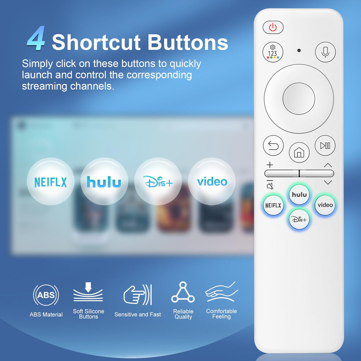 Replacement for Samsung TV Remote, for All 2018-2024 Samsung Remote Control for Smart TV with Voice Control. No Solarcell. 2-Year Warranty.
