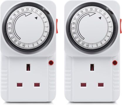 hbn 24Hour Mechanical Timer Plug Socket UK,Light Timers for Home Security