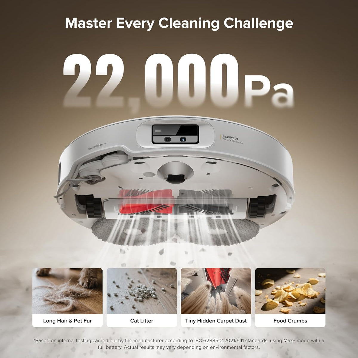 roborock Qrevo CurvX Robot Vacuum and Mop, 22,000Pa Suction