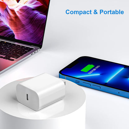 USBC Charger Block for iPhone 18 Charging Plug,MFI Certified Fast USB C Wall Cube 2Pack Power Adapter for iPhone18/Duo/17/16/15/14/13/12/11/e/Air/Pro/Plus/Pro Max,for iPad Pro/Air/Mini USB-C Brick Box