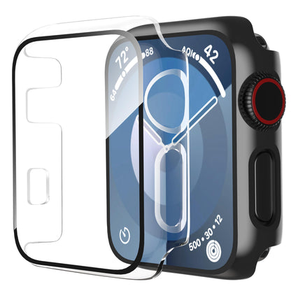 Smiling 2 Pack Case Compatible with Apple Watch Series 9 (2023)/Series 8 /Series 7 45mm with Tempered Glass Screen Protector, Hard PC Case Overall Protective Cover- Starlight