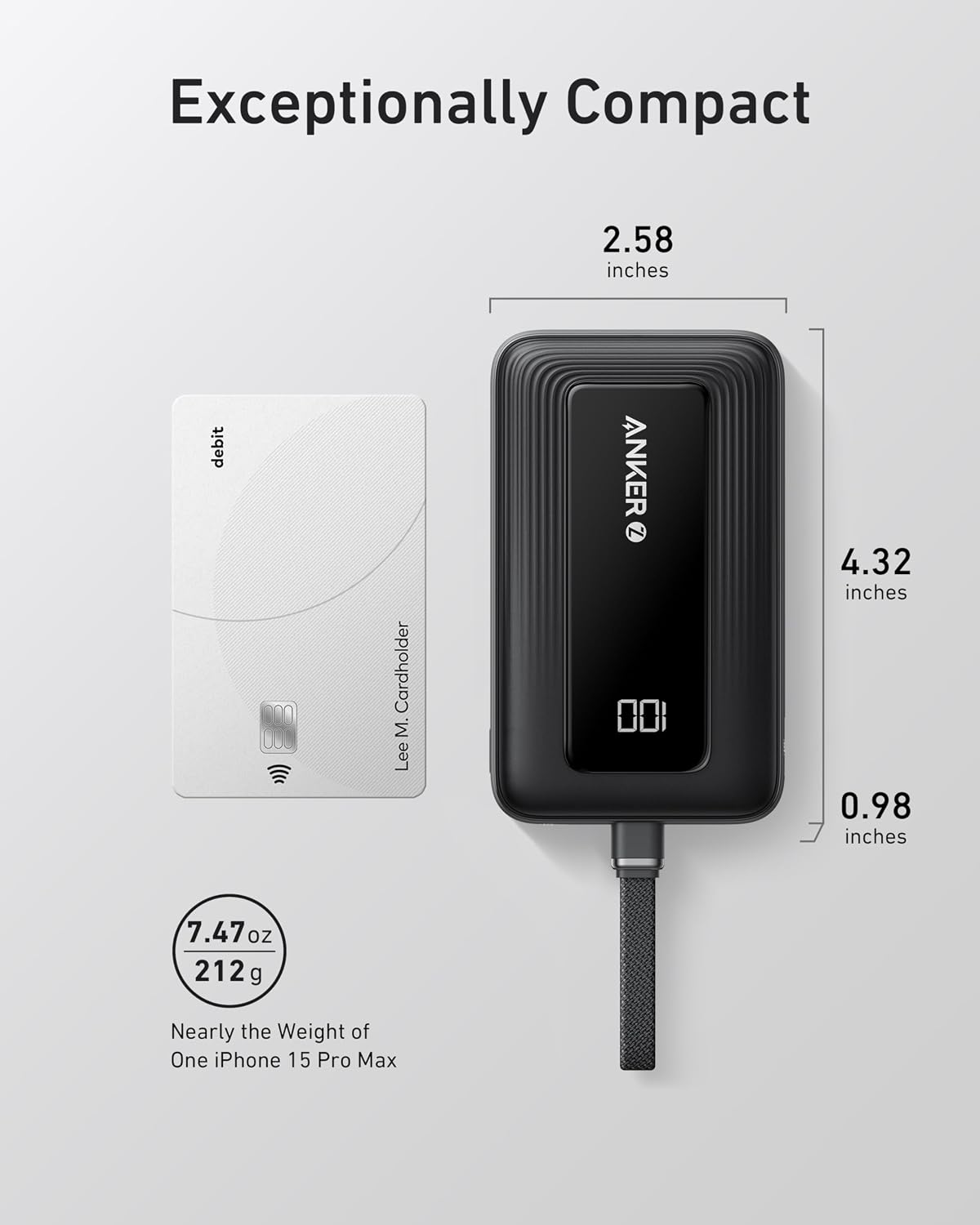 Anker Power Bank,10,000mAh 30W with USB-C Travel Essential Portable Charger