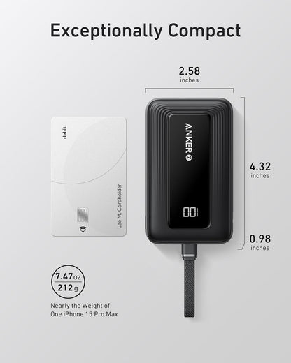 Anker Power Bank,10,000mAh 30W with USB-C Travel Essential Portable Charger