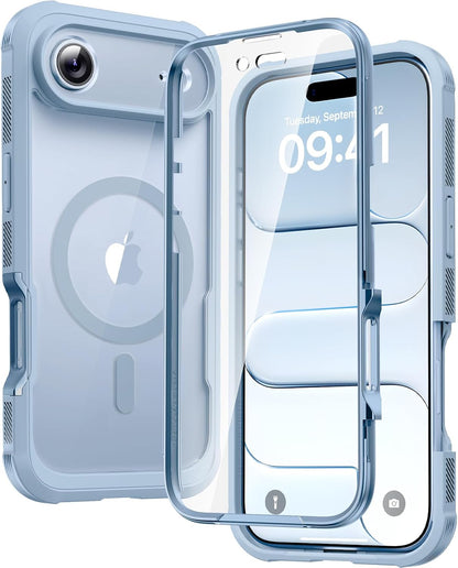 Diaclara Designed for iPhone 15 Plus Case 6.7 Inch, Full-Body Clear Bumper Cases w/Built-in Screen Protector, 360 Protective Rugged Case + Glass Camera Lens Protector,Mint Green