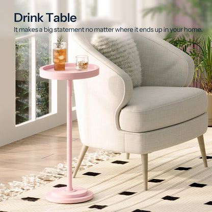 HOOBRO Small Round Side Table, Drink Table, Coffee Martini Table with Pedestal Accent for Small Spaces in Living Room, Bedroom, Sofa Couch, Rustic Brown BF168BZ01
