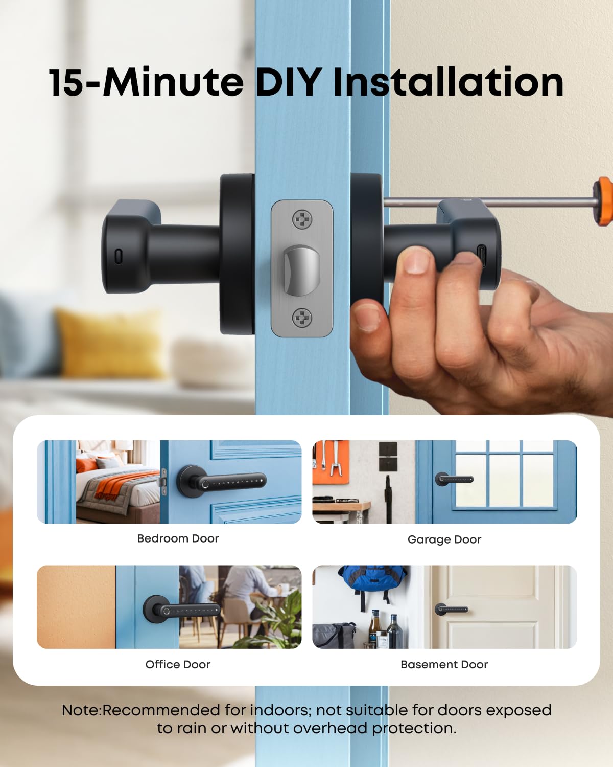 eufy Security Smart Lock FamiLock C32, Fingerprint Keyless Lock with Handle