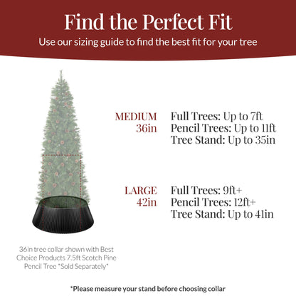 Best Choice Products 36in Christmas Tree Collar, Solid Wood Slatted Tree Skirt Holiday Accessory for Home - Walnut
