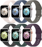 6 Pack Sport Silicone Bands Compatible with Apple Watch Band for Women Men