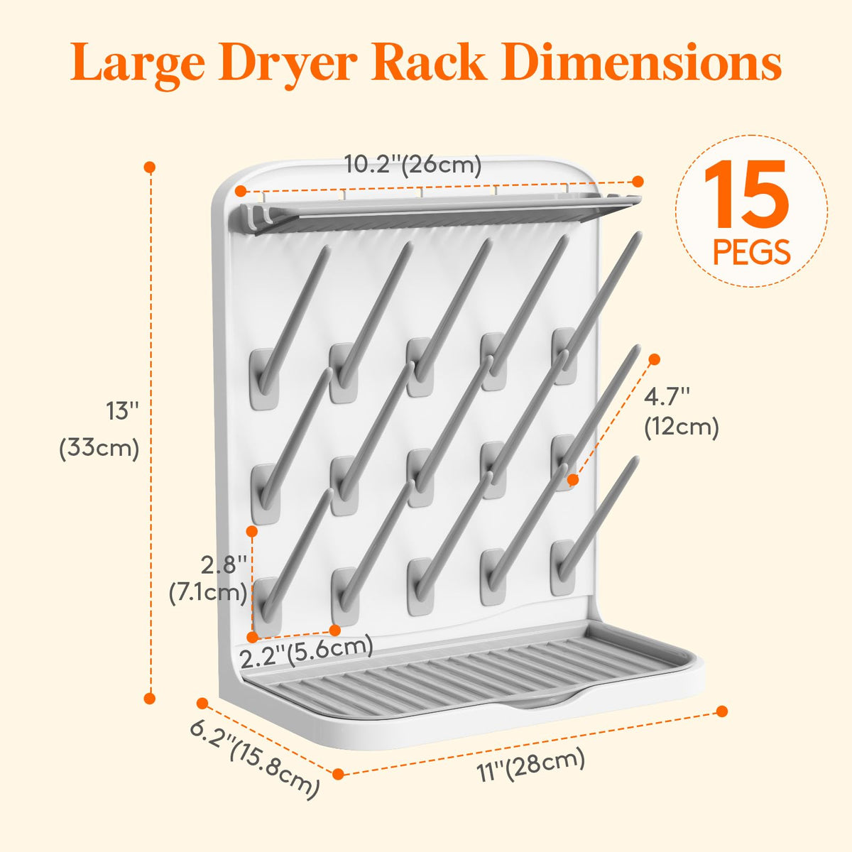 Lifewit 10-Hooks Baby Bottle Drying Rack for Countertop, BPA Free