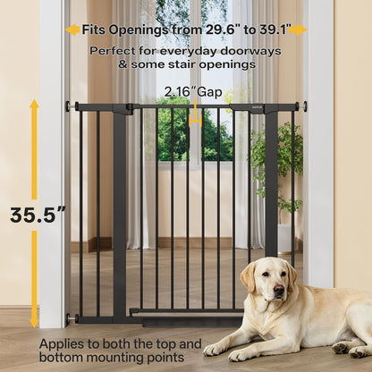 InnoTruth 27-36.6 in Wide Baby Gate for Stairs and Doorways, Black