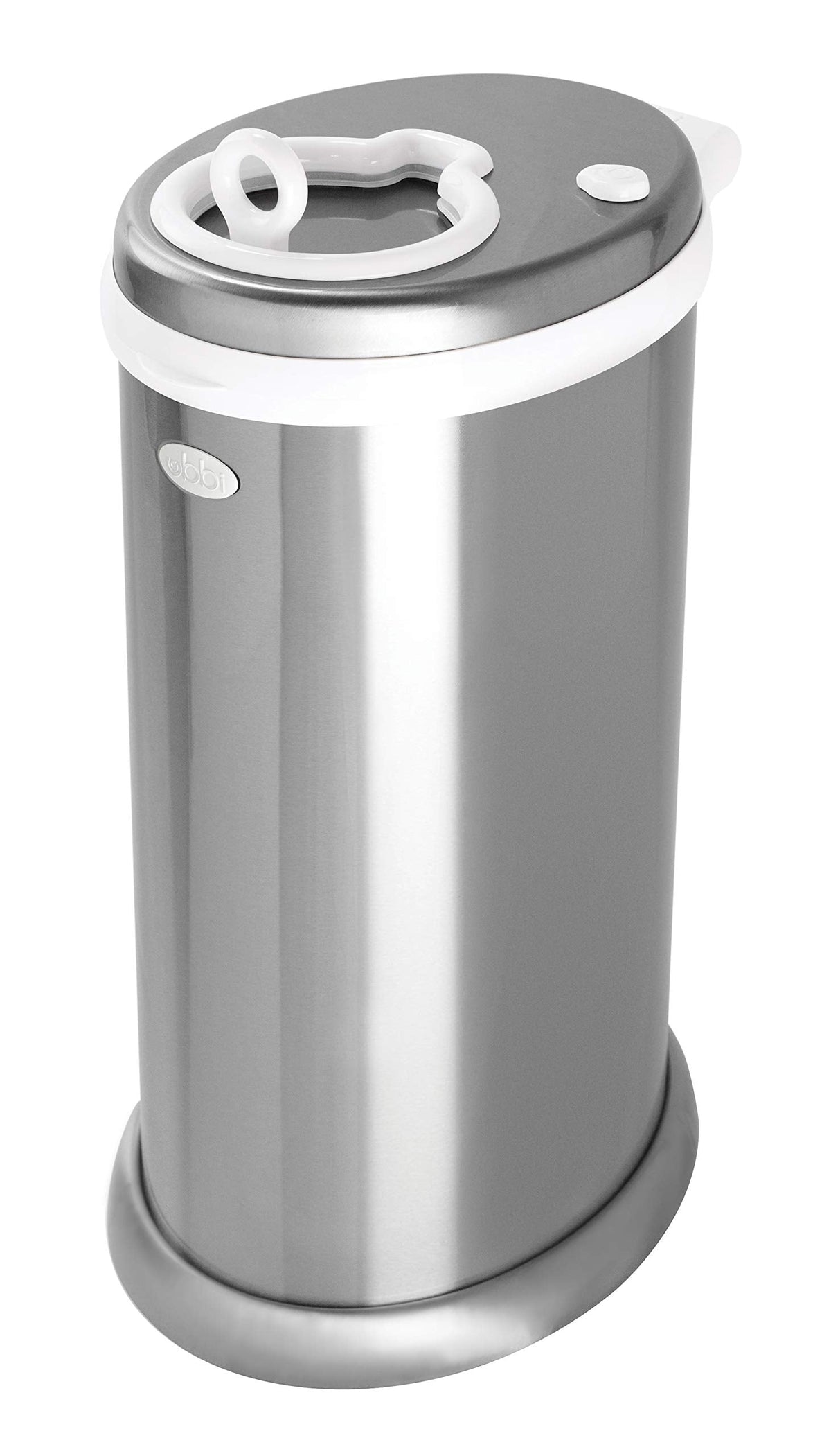 Ubbi Stainless Steel Diaper Pail, No Special Bags, Odor-Locking, White