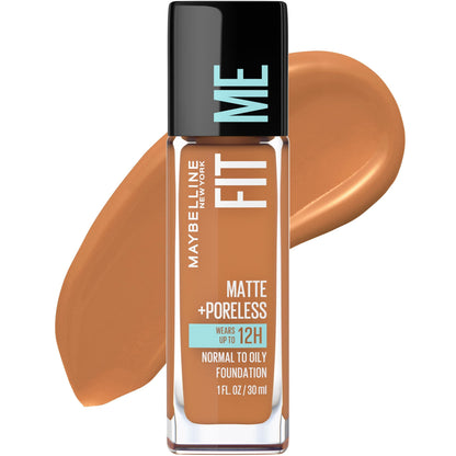 Maybelline Fit Me Matte + Poreless Liquid Oil-Free Foundation Makeup, Sun Beige, 1 Count (Packaging May Vary)