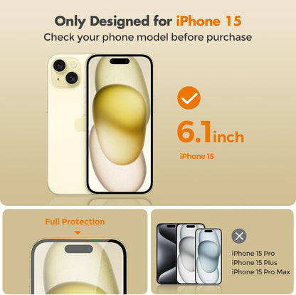 UNBREAKcable Privacy Screen Protector for iPhone 15, Full Coverage