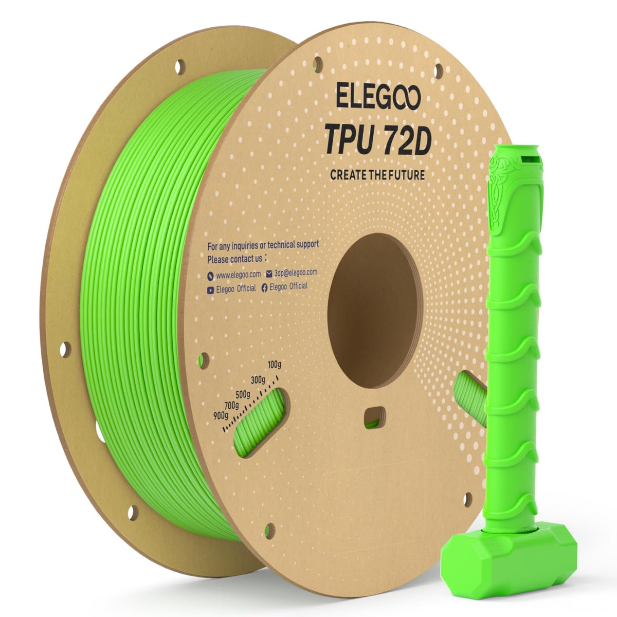 ELEGOO TPU 3D Printer Filament 1.75mm Black 1KG, 95A Flexible