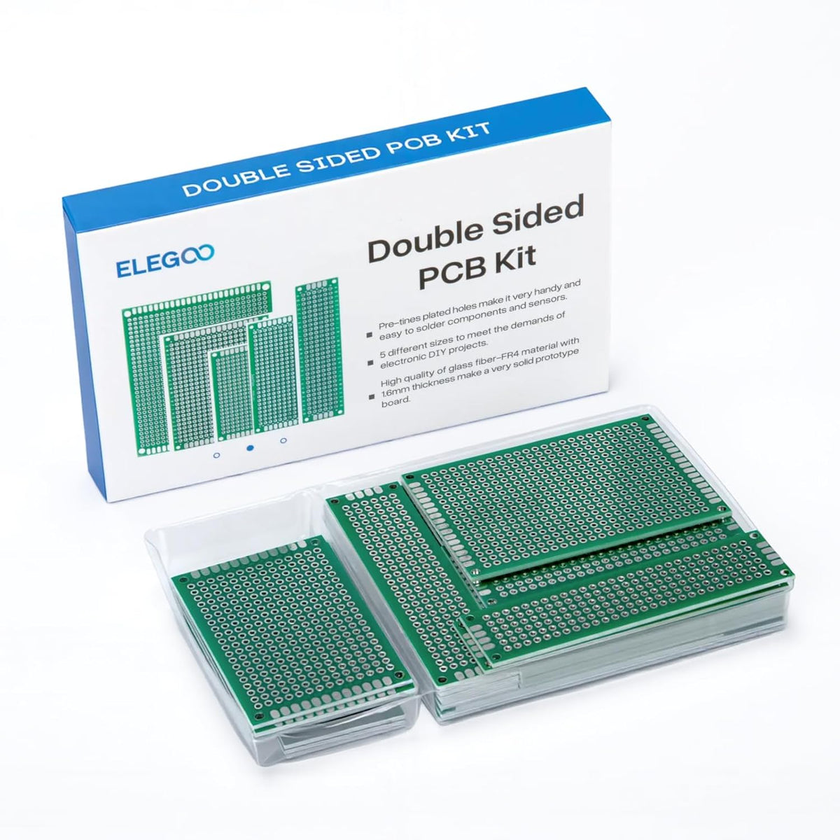 ELEGOO 32Pcs Double Sided PCB Board Prototype Kit for DIY Soldering