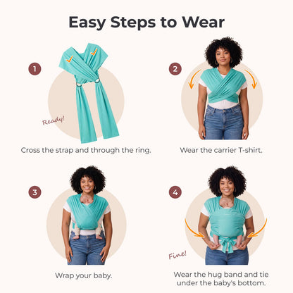 Momcozy Baby Wrap Carrier, Easy-On 2-Piece Design, Newborn to 33 lb