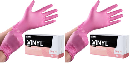 OKIAAS Vinyl Disposable Gloves, Latex-Free, Powder Free, Food Grade