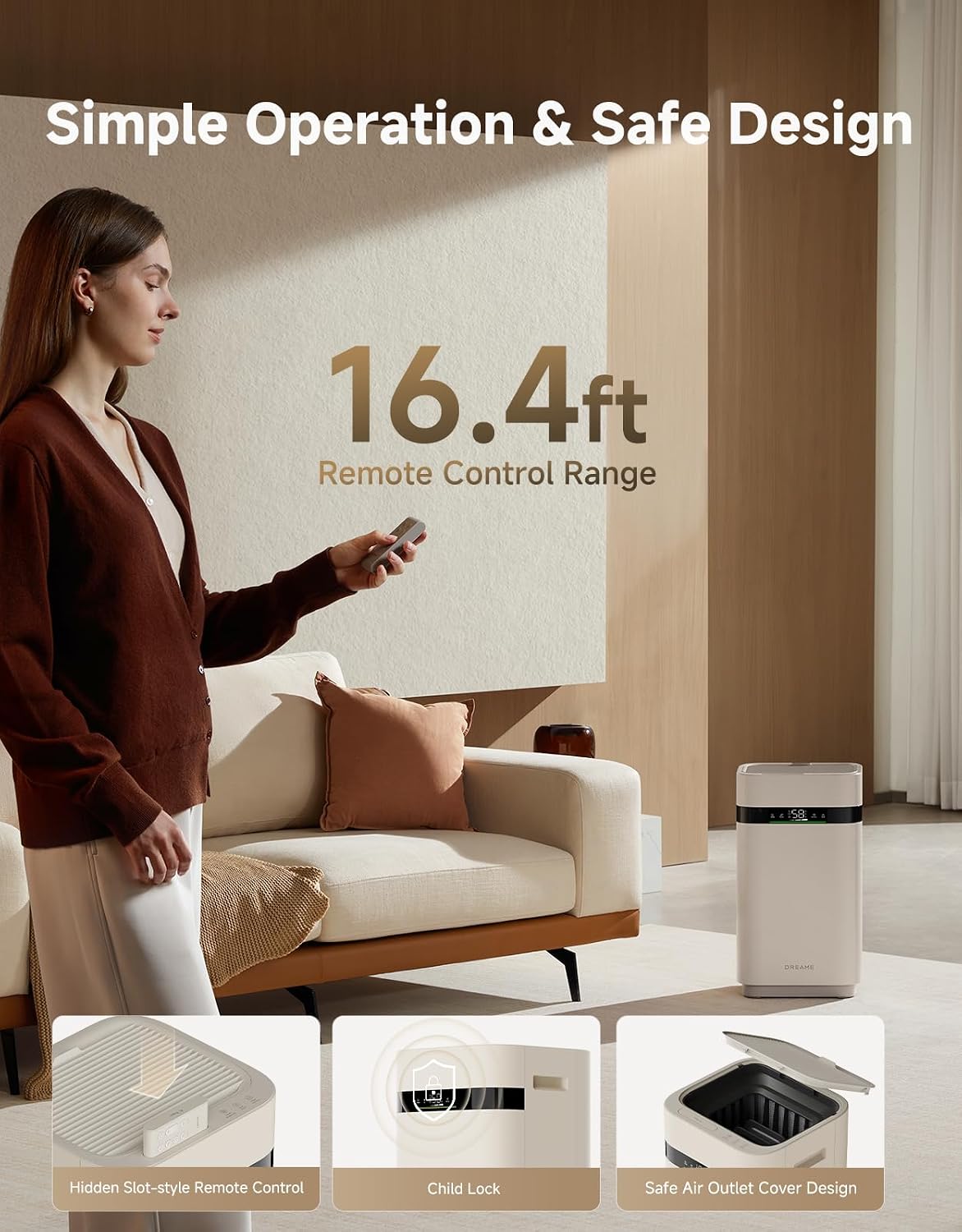 Dreame H40 Mist-Free Humidifier, 3-Stage Purification for Comfotable Air