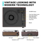 Seasonlife® Record Player for Vinyl Turntable with Speakers,Pale Purple