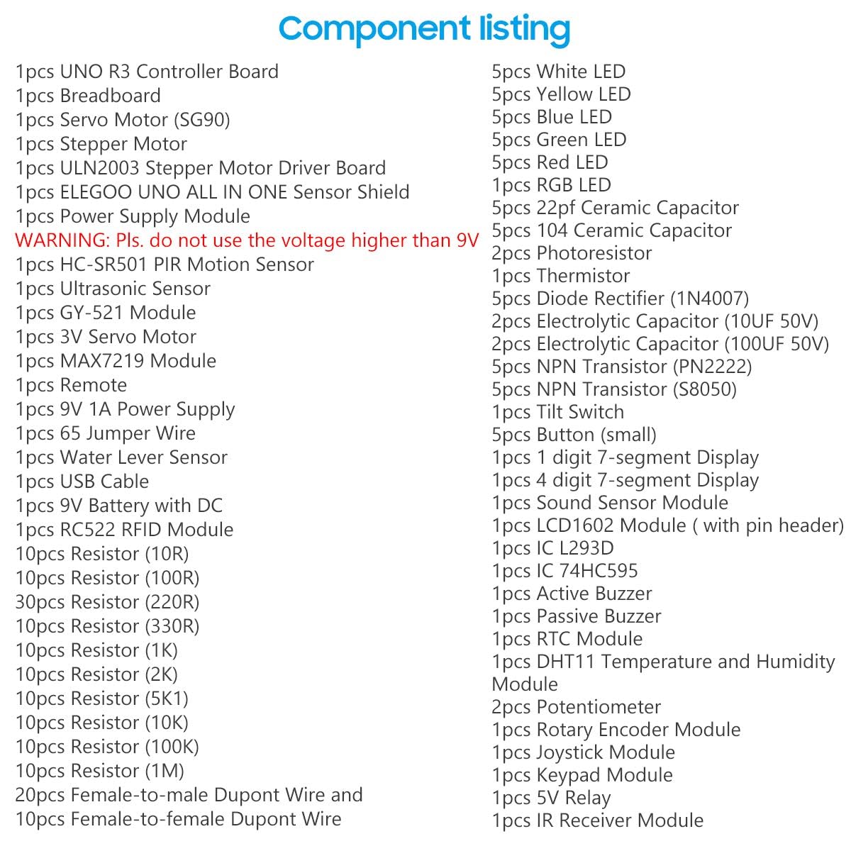 ELEGOO UNO R3 Project Most Complete Starter Kit, Compatible with Arduino
