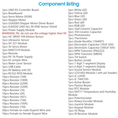 ELEGOO UNO R3 Project Most Complete Starter Kit, Compatible with Arduino