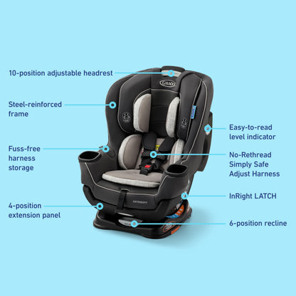 Graco Extend2Fit 2-in-1 Convertible Car Seat, Gotham