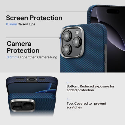 pitaka for iPhone 18 Pro Case 6.3" with Caseless Feeling, Abyss Blue