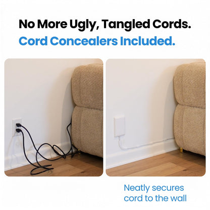 Sleek Socket Original & Patented Ultra-Thin Outlet Concealer with Cord Concealer Kit, Flat Extension Cord with Multi Outlets Power Strip, Ideal for Home Improvement, Hide Bulky and Messy Cords
