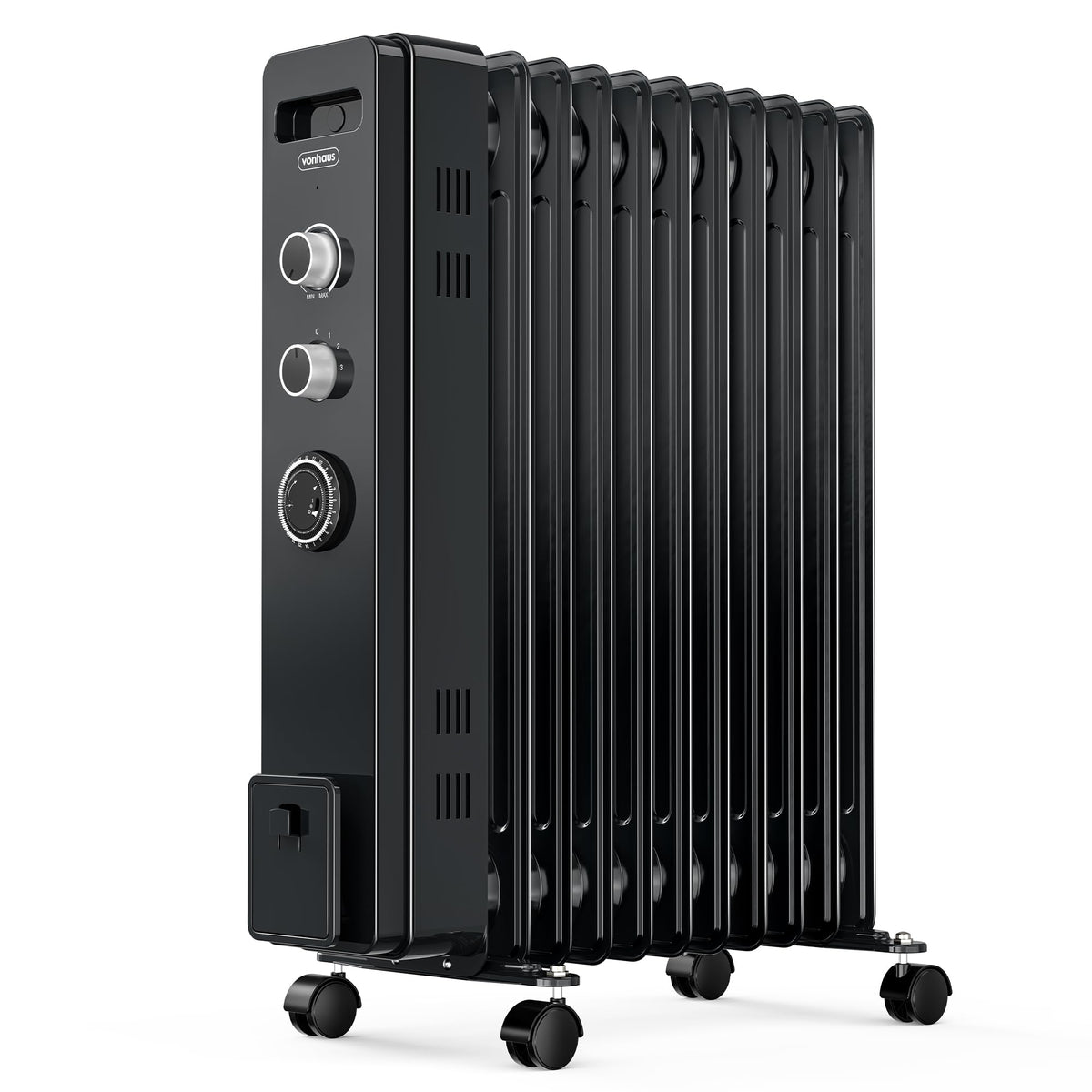VonHaus Oil Filled Radiator 11 Fins – 2500W, 3 Heat Settings, 24 Hour Timer