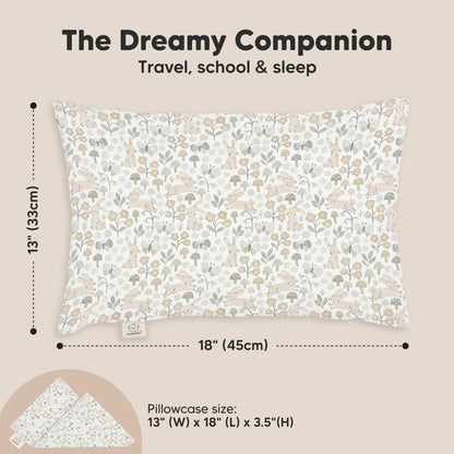 Toddler Pillow with Pillowcase 13x18 My Little Dreamy Pillow(Jolly Rainbow)