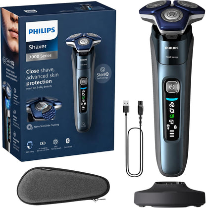 Philips Rechargeable Wet/Dry Electric Shaver with SenseIQ and Comfort Glide Ring Technology, Battery Powered, Silver