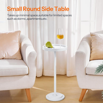 HOOBRO Small Round Side Table, Drink Table, Coffee Martini Table with Pedestal Accent for Small Spaces in Living Room, Bedroom, Sofa Couch, Rustic Brown BF168BZ01