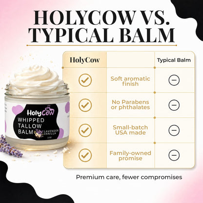 HolyCow Grass Fed Beef Tallow For Skin with Jojoba Oil, 2 Ounce - Unscented
