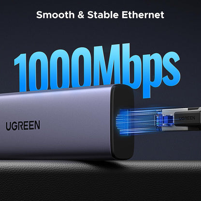 UGREEN Revodok 6 in 1 USB C Hub Gigabit Ethernet Adapter with 4K HDMI
