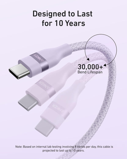 Anker Nano USB C to USB C Cable, 240W Fast Charging Cable (Black, 10ft)