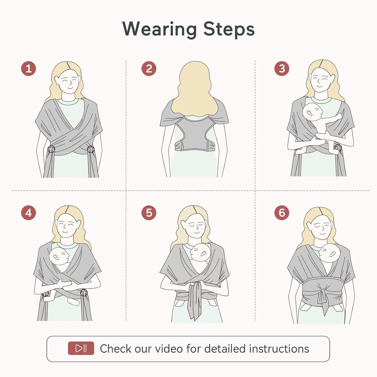 Momcozy Baby Wrap Carrier, Easy-On 2-Piece Design, Newborn to 33 lb