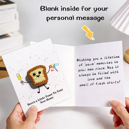 3D Crochet Toast Card for New Chapter - A Little Toast to Your Next Chapter