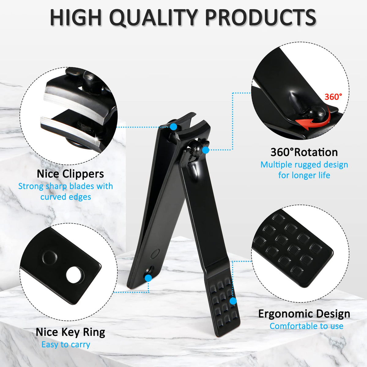 MINKINH Nail Clippers Set Manicure Pedicure Kit, 26-Piece Stainless Steel