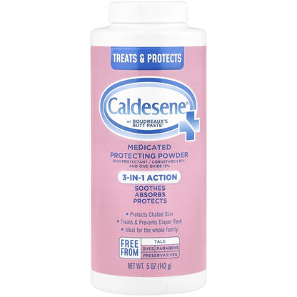 Caldesene Medicated Protecting Powder with Zinc Oxide & Cornstarch-Talc Free, 5 Ounce (5 Pack)